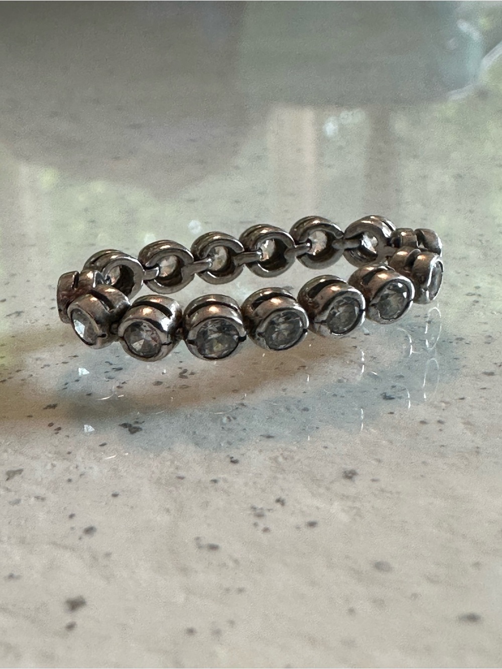 Silver and Stone Chain Ring